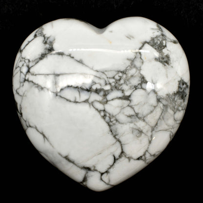 White Howlite Heart Carving [Medium - Type 2]