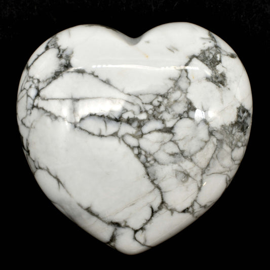 White Howlite Heart Carving [Medium - Type 2]
