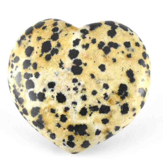 Dalmatian Jasper Heart Carving [Medium]
