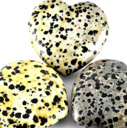 Dalmatian Jasper Heart Carving [Medium]