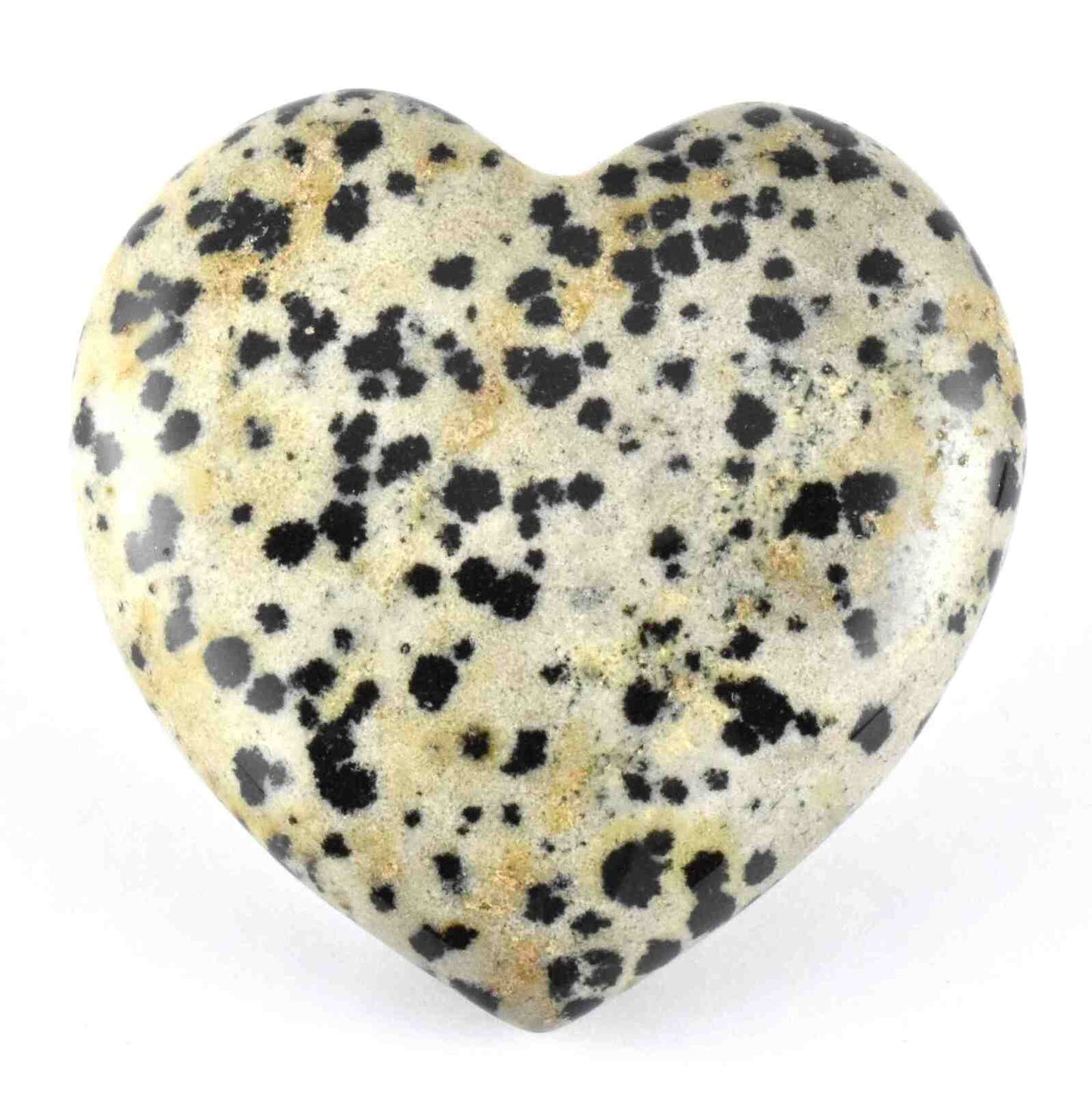 Dalmatian Jasper Heart Carving [Medium]