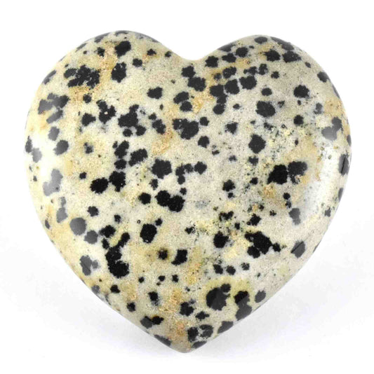 Dalmatian Jasper Heart Carving [Medium]