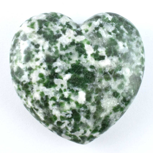 Green Spot Jade Heart Carving [Medium]