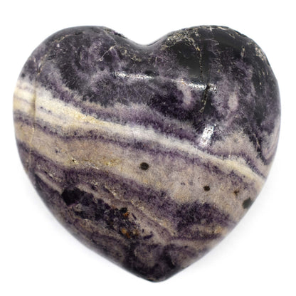 Purple Flower Jasper Heart Carving [Medium]