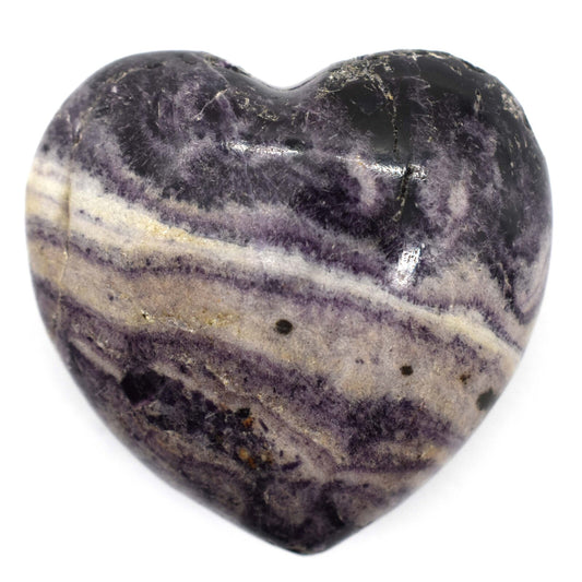 Purple Flower Jasper Heart Carving [Medium]