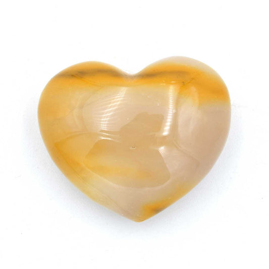 Yellow Mookaite Heart Carving [Medium]