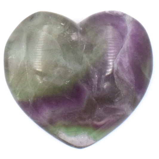 Rainbow Fluorite Heart Carving [Medium]