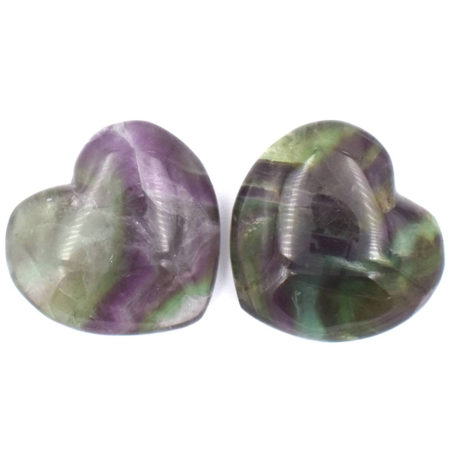 Rainbow Fluorite Heart Carving [Medium]