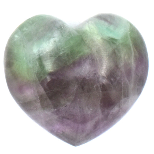 Rainbow Fluorite Heart Carving [Medium - Puffy]