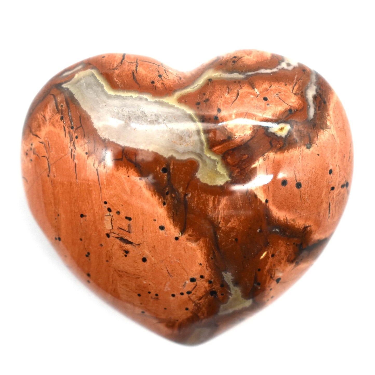 Rainbow Jasper Heart Carving [Medium]