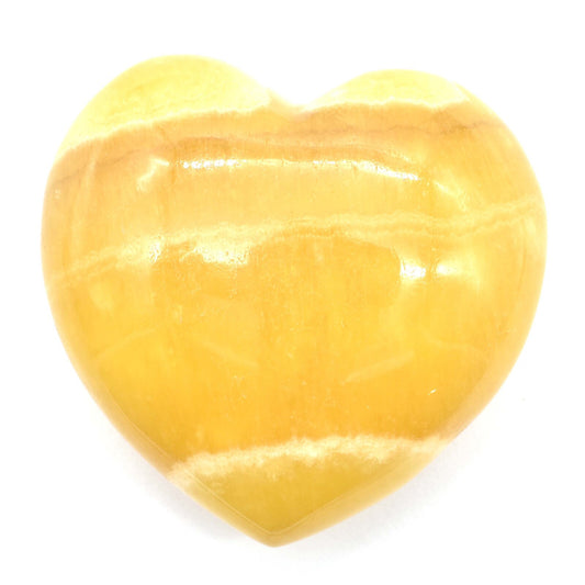 Yellow Calcite Heart Carving [Medium]