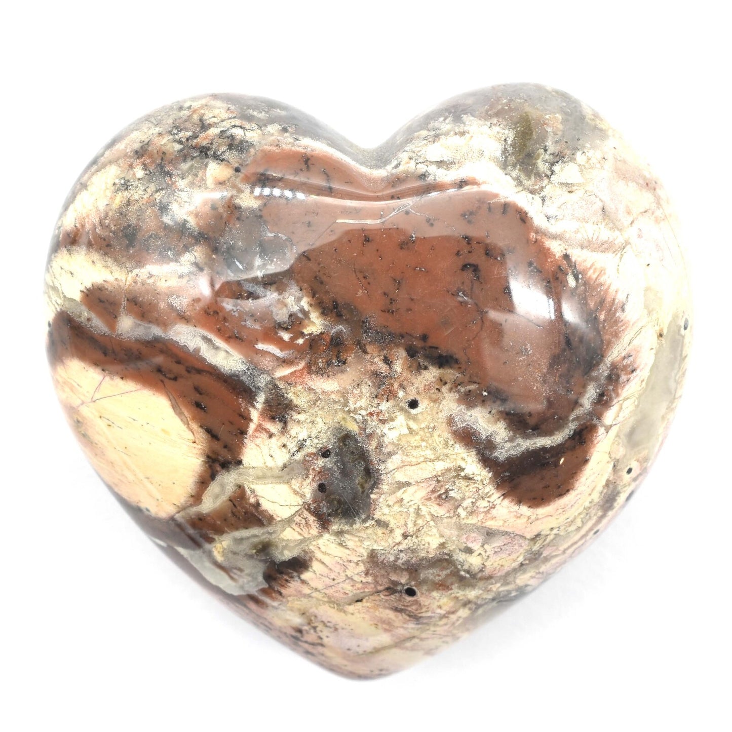 Crazy Lace Agate Heart Carving [Medium]
