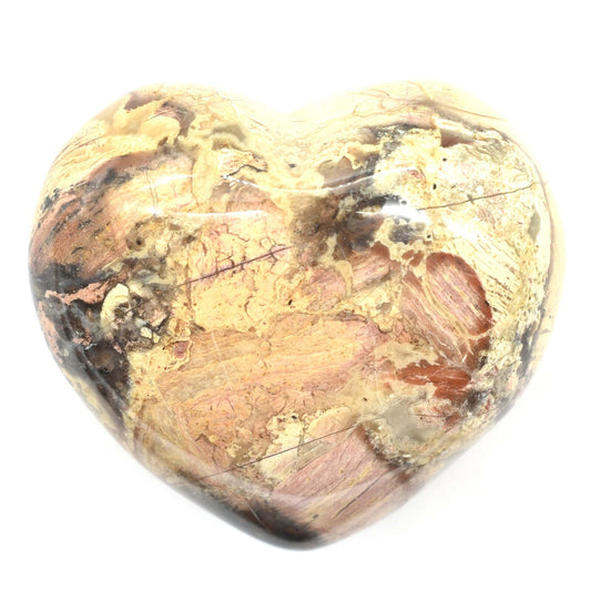 Crazy Lace Agate Heart Carving [Medium]