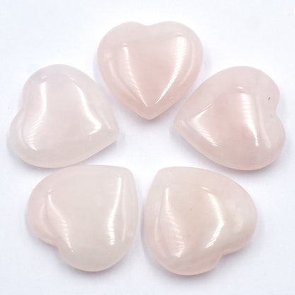 Rose Quartz Heart Carving [Mini -5pcs]