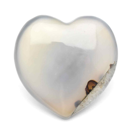 Grey Agate Heart Carving [Small]