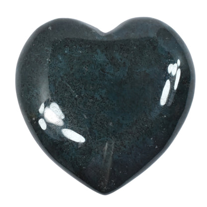 Moss Green Agate Heart Carving [Small]