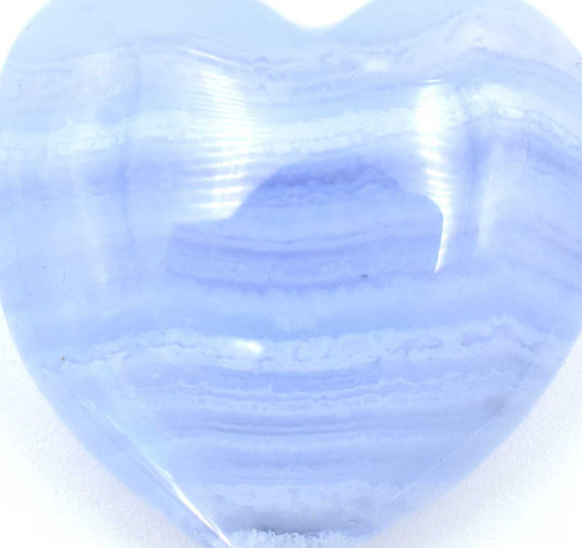 Blue Lace Agate Heart Carving [Small - Type 1]
