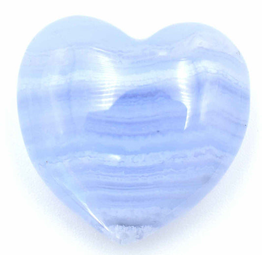Blue Lace Agate Heart Carving [Small - Type 1]