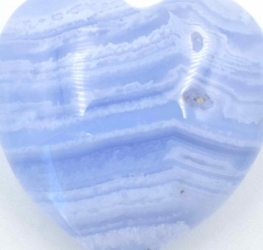 Blue Lace Agate Heart Carving [Small - Type 2]