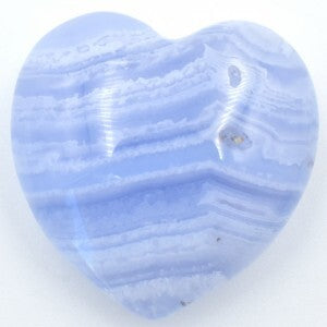 Blue Lace Agate Heart Carving [Small - Type 2]