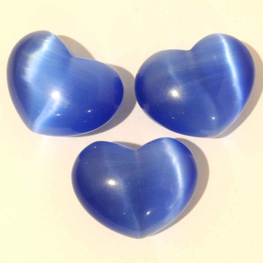 Dark Blue Cat Eye Heart Carving [Small]