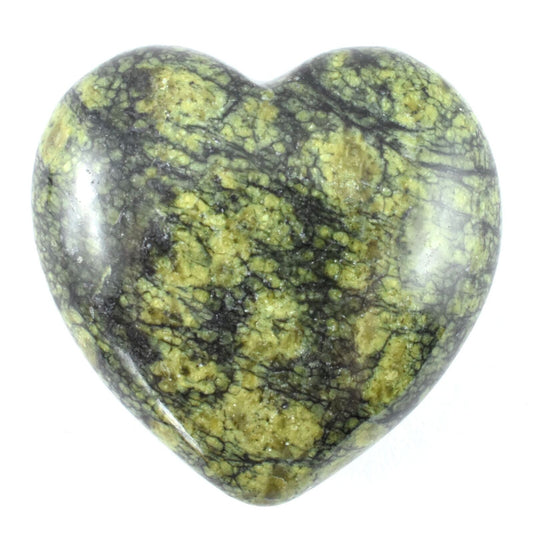 Green Snakeskin Jasper Heart Carving [Small]