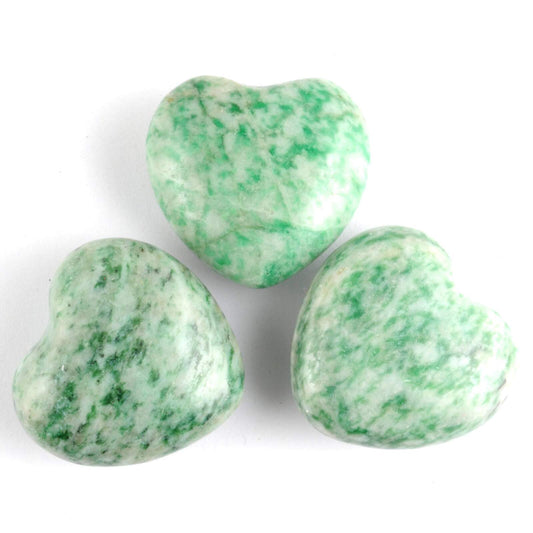 Green Spot Jade Heart Carving [Small]
