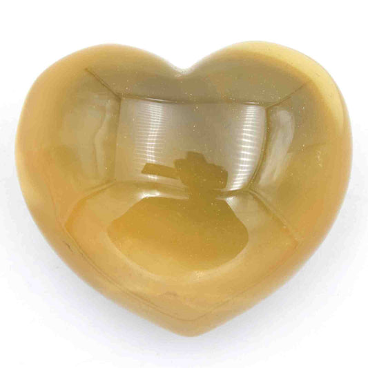 Yellow Mookaite Heart Carving [Small]