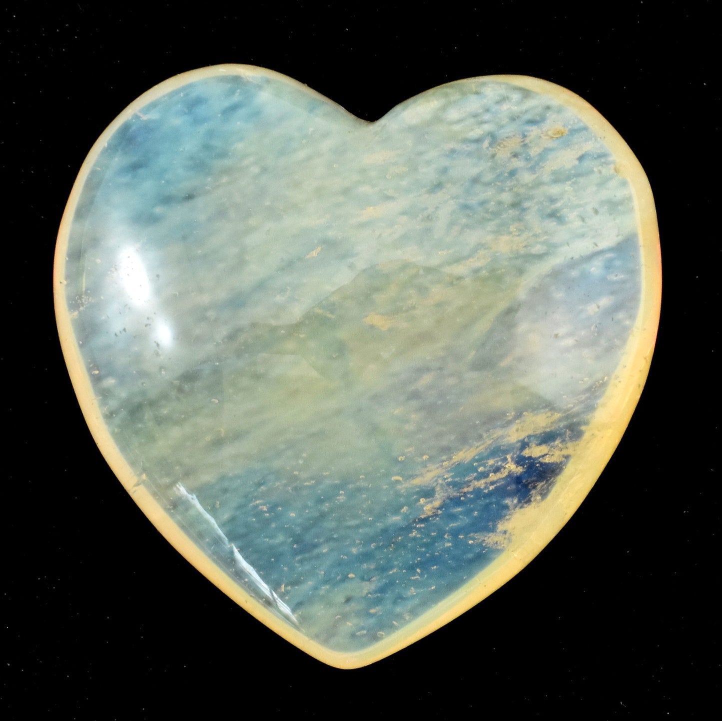 Yellow Obsidian Heart Carving [Small]