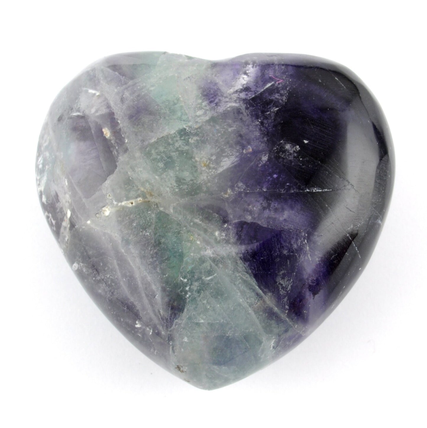 Rainbow Fluorite Heart Carving [Small]