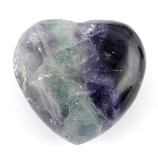Rainbow Fluorite Heart Carving [Small]