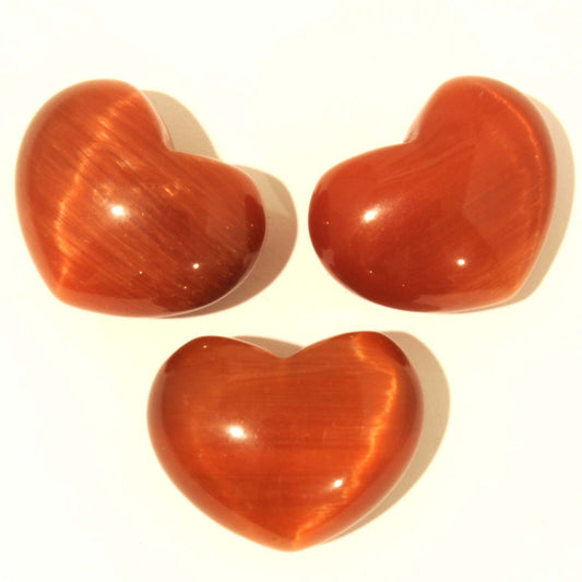 Brown Cat Eye Heart Carving [Small]
