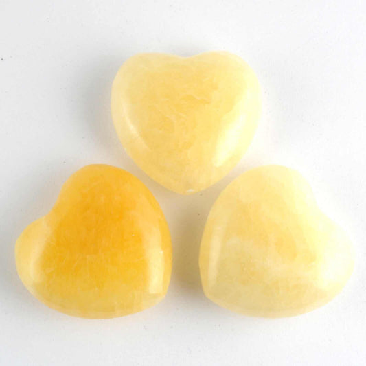 Yellow Calcite Heart Carving [Small]