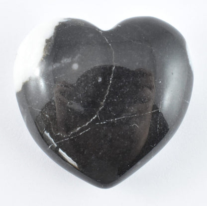 Black & White Zebra Jasper Heart Carving [Small]