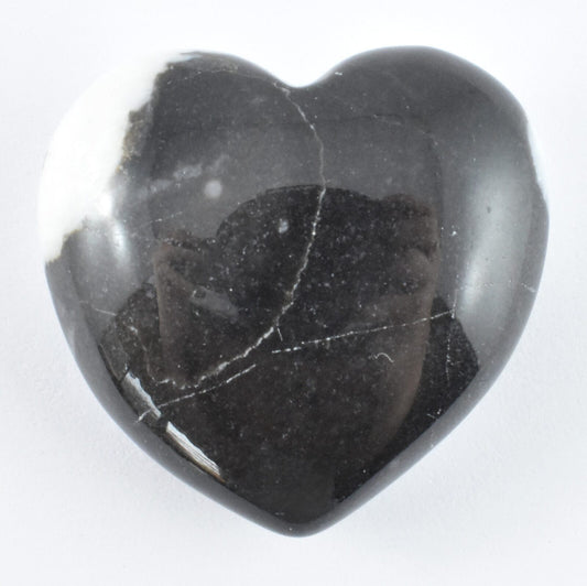 Black & White Zebra Jasper Heart Carving [Small]