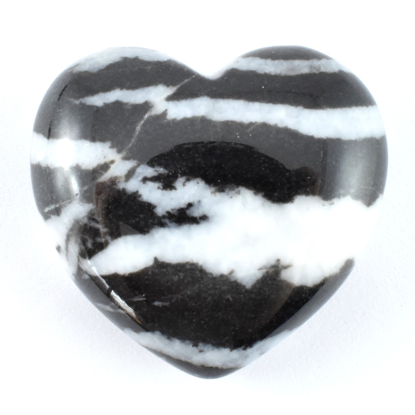 Black & White Zebra Jasper Heart Carving [Small]