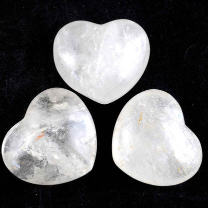Clear Quartz Heart Carving [Medium - Puffy]