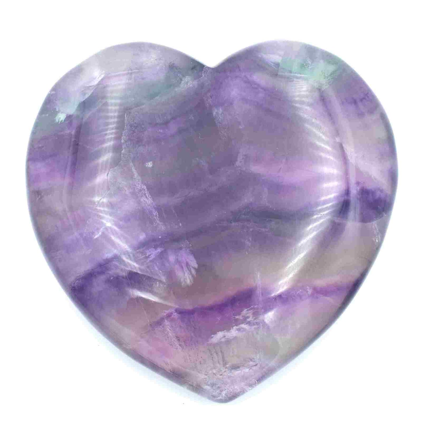 Rainbow Fluorite Heart Carving [Extra Large]