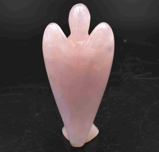 Rose Quartz Angel Carving [Large '1']