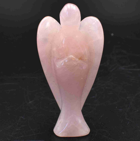 Rose Quartz Angel Carving [Large '1']