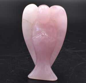 Rose Quartz Angel Carving [Large '2']