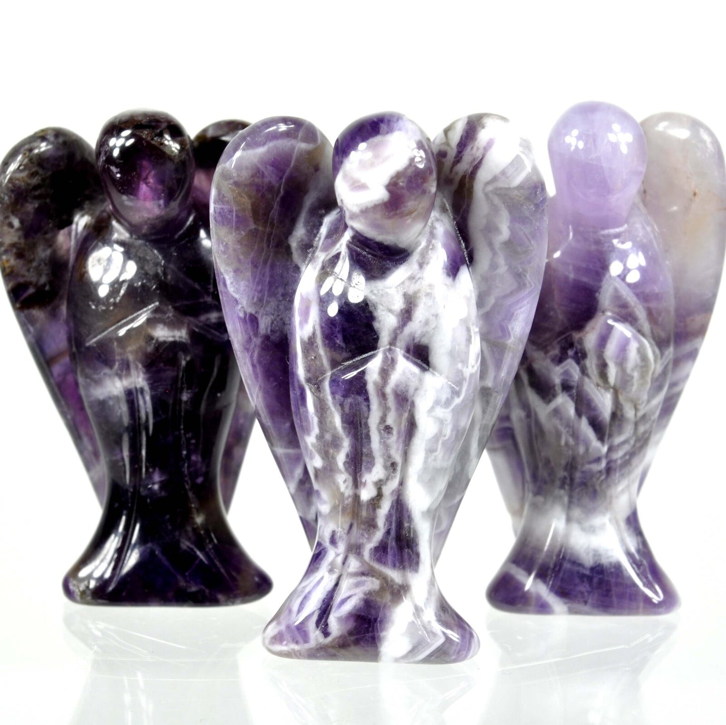 Chevron Amethyst Angel Carving [Medium]
