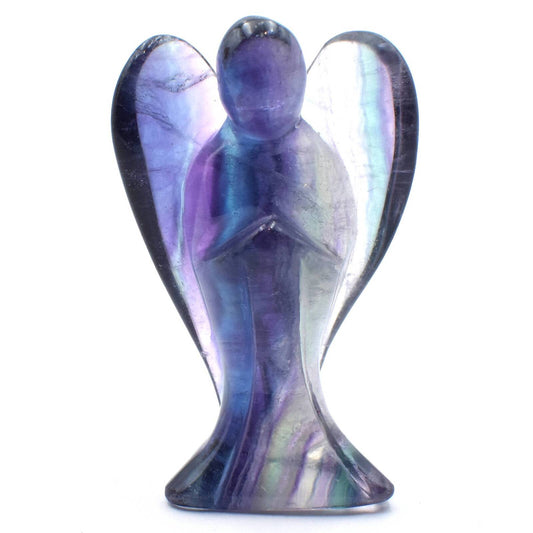 Rainbow Fluorite Angel Carving [Small]