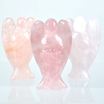 Rose Quartz Angel Carving [Medium]