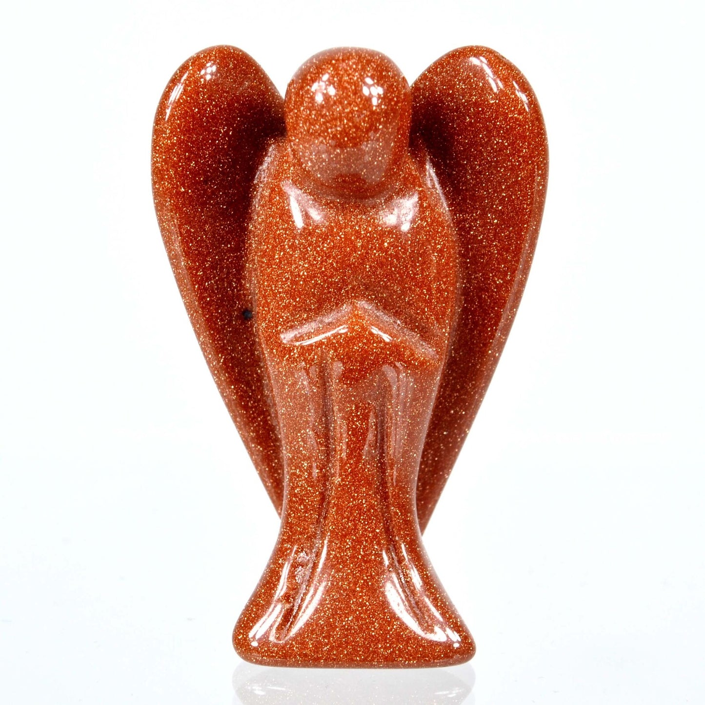 Gold Goldstone Angel Carving [Small]