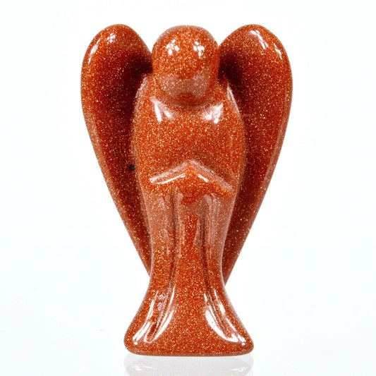 Gold Goldstone Angel Carving [Small]