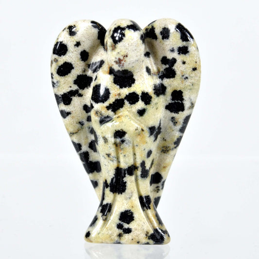 Dalmatian Jasper Angel Carving [Small]