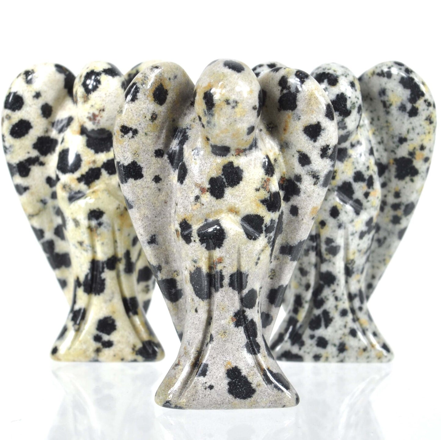 Dalmatian Jasper Angel Carving [Small]