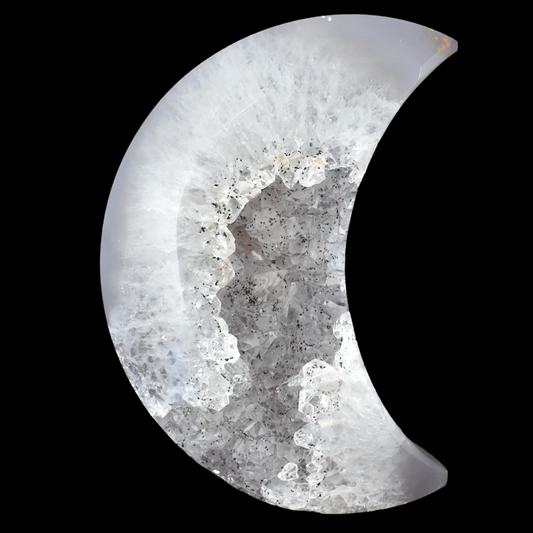 Agate Moon Geode Carving