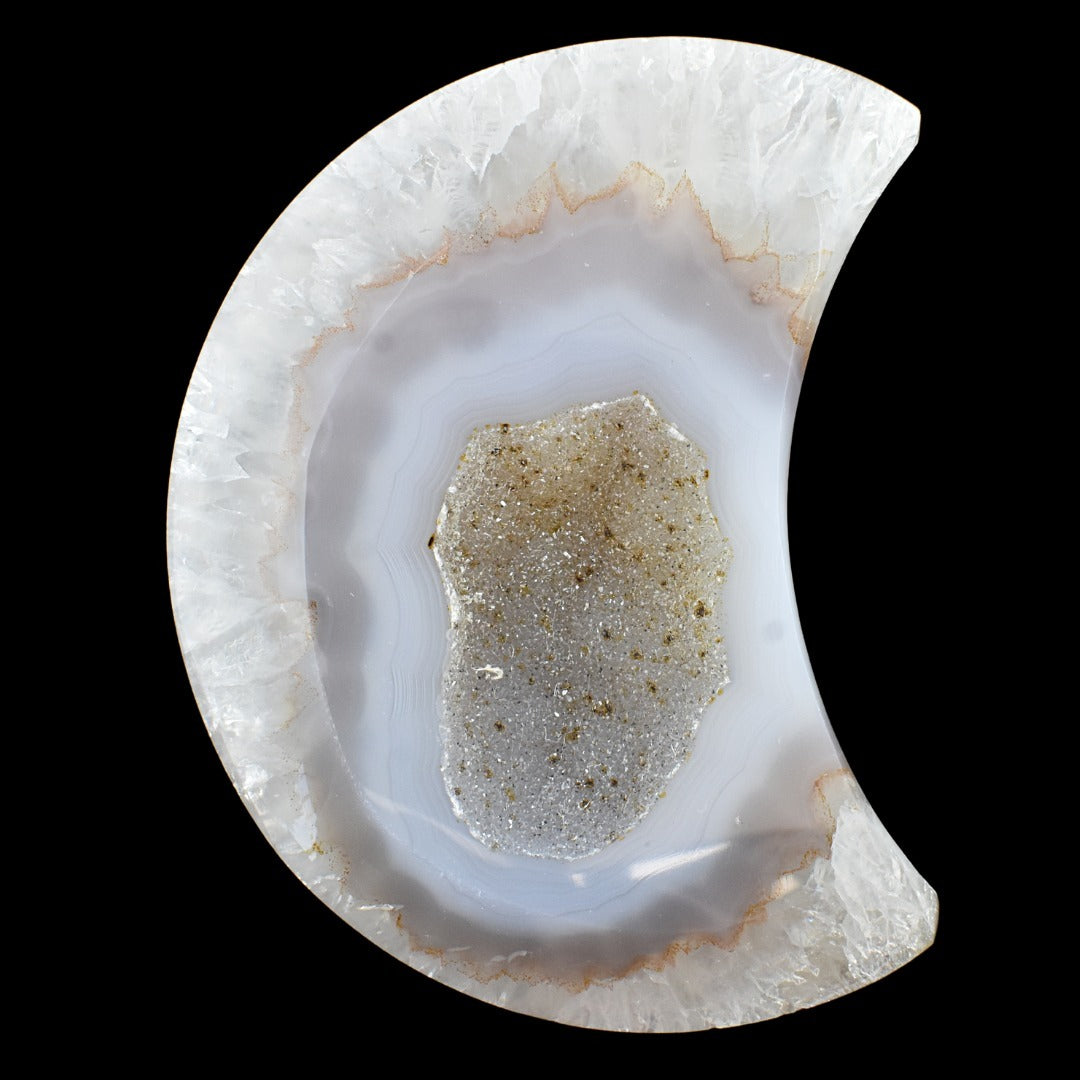 Agate Moon Geode Carving
